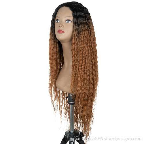 5 inch Lace part Human hair texture super long kinky curly wig soft and delicate Stealth Lace Wig Synthetic Hair Wigs
